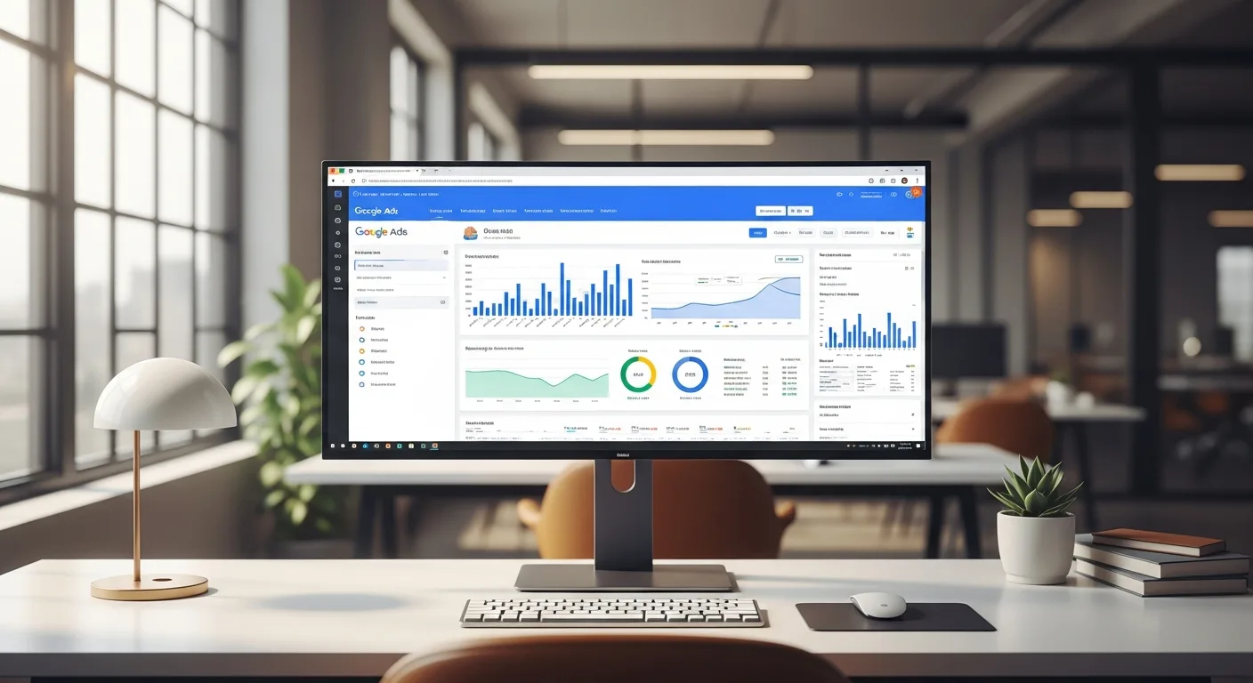 B2B and SaaS Google Ads campaign management workspace with enterprise performance dashboards and lead generation metrics
