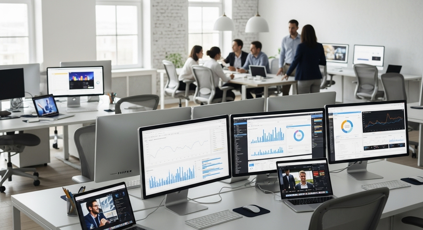 Illustrative agency workspace, not a recovered client chart